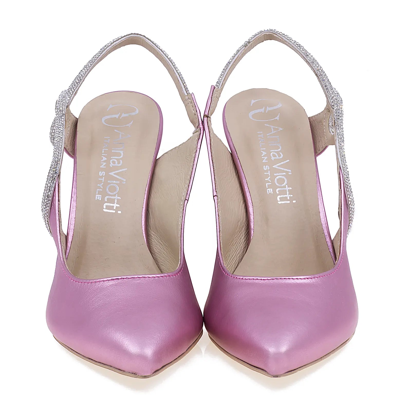 Pantofi dama eleganti Anna Viotti din piele naturala D2880 roz-3