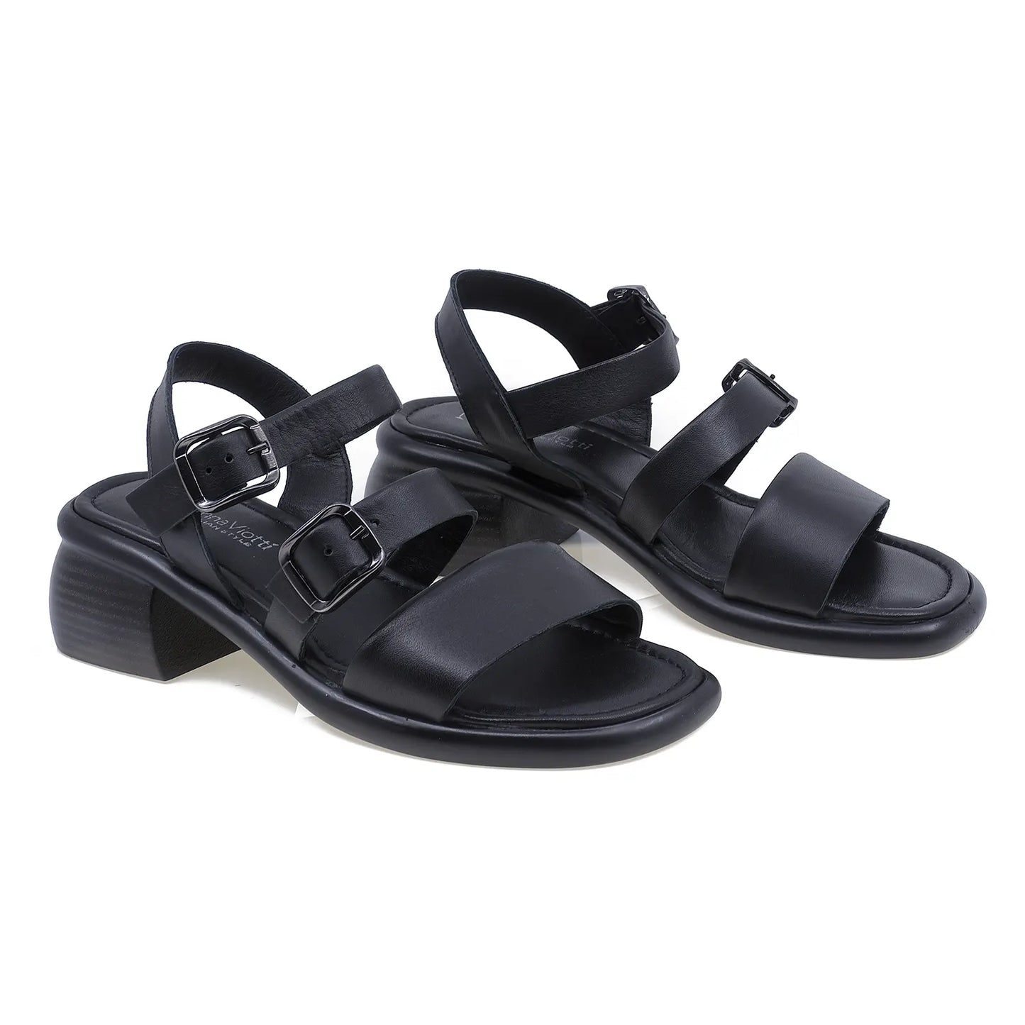 Sandale dama casual Anna Viotti piele naturala D29-TAS317 negru-1