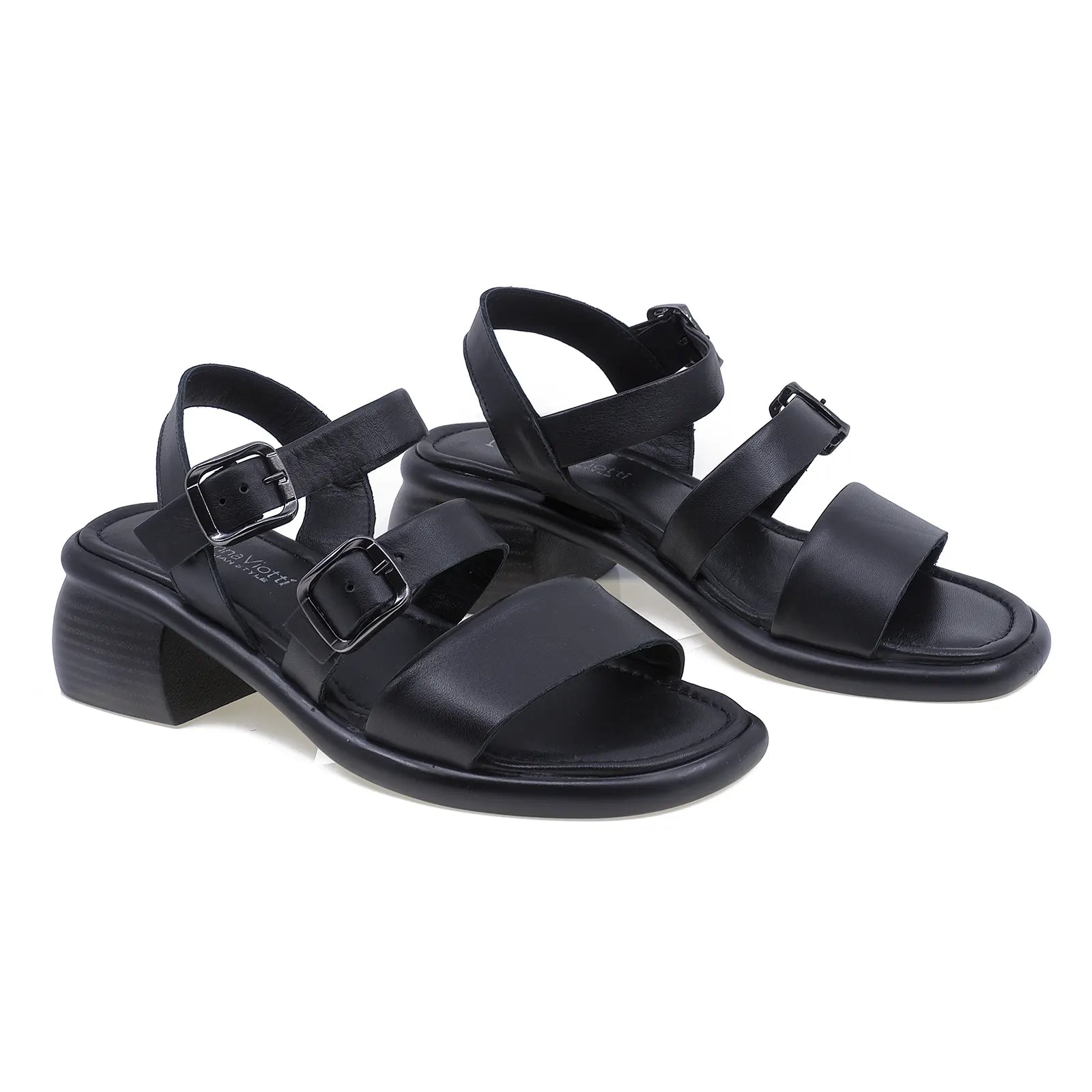 Sandale dama casual Anna Viotti piele naturala D29-TAS317 negru-1