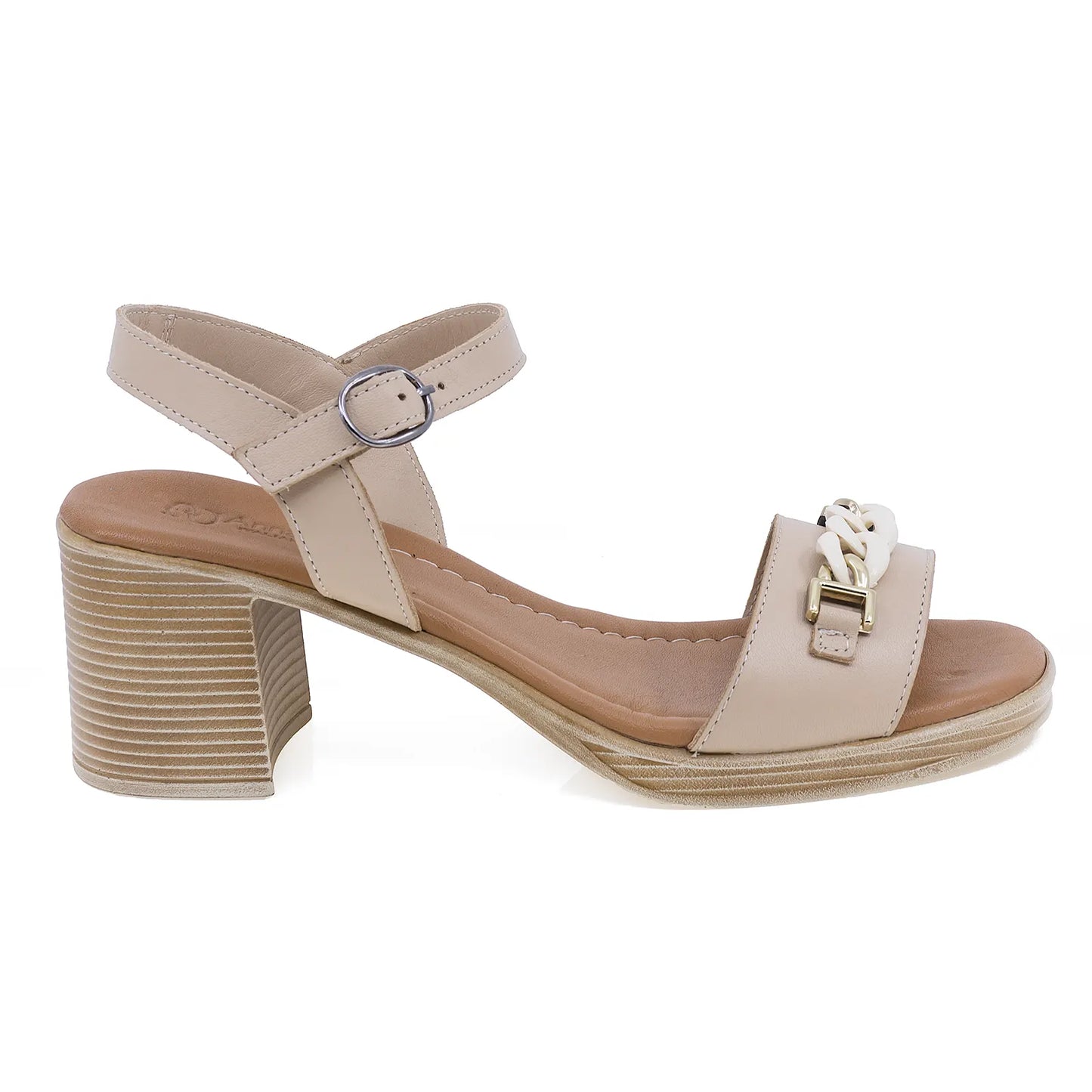 Sandale dama casual Anna Viotti piele naturala D42-13131 bej