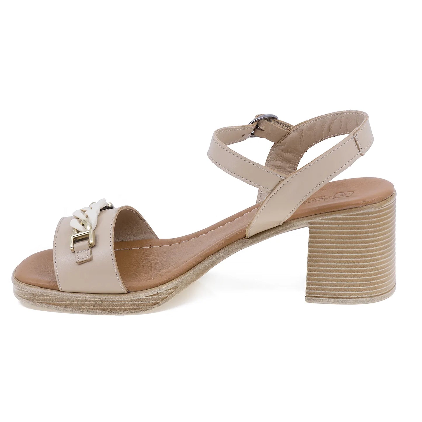 Sandale dama casual Anna Viotti piele naturala D42-13131 bej