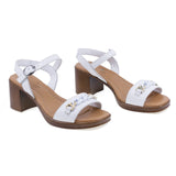 Sandale dama casual Anna Viotti piele naturala D42-13131 alb