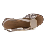 Sandale dama casual Anna Viotti piele naturala D42-6020 bej-3