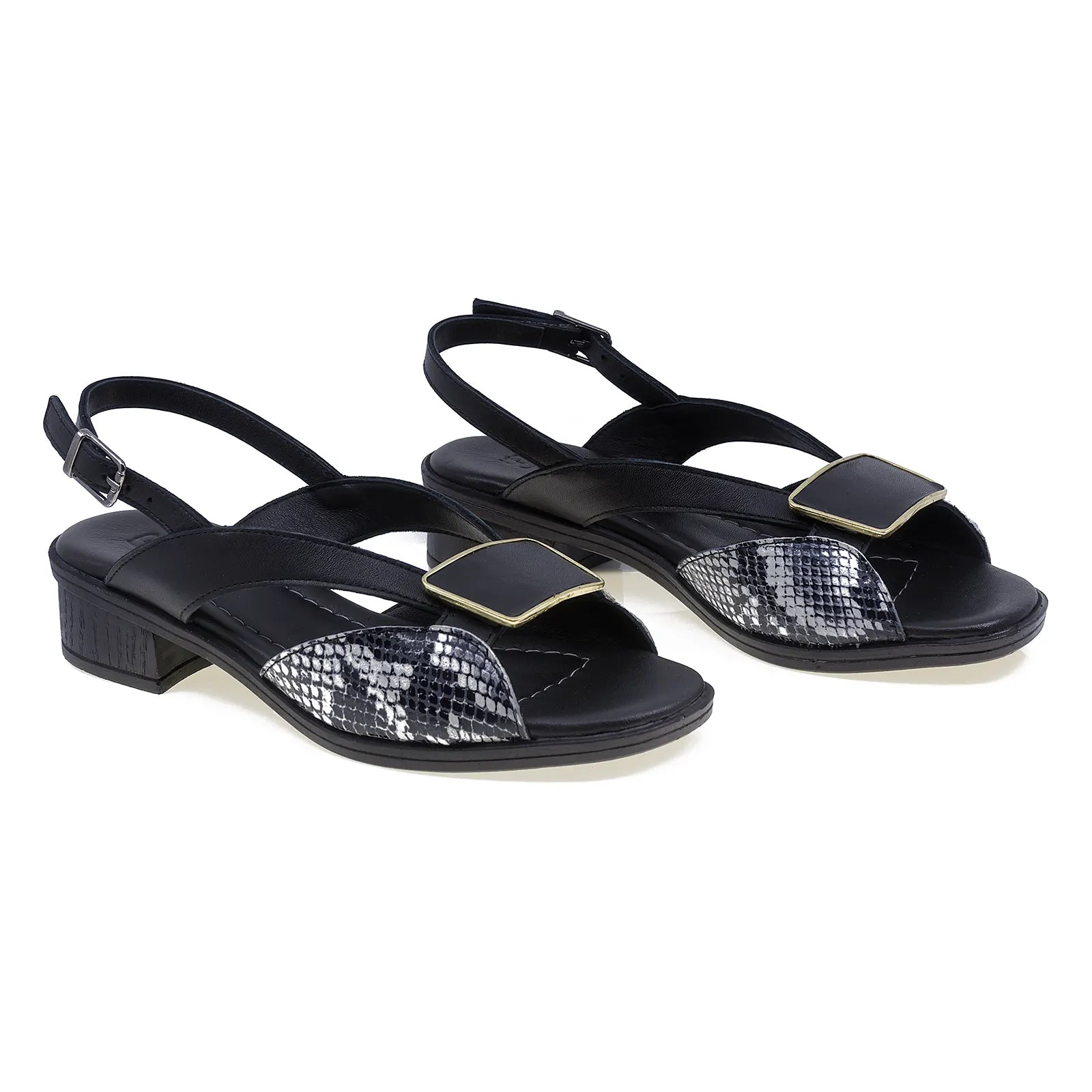 Sandale dama casual Anna Viotti piele naturala D42-6020 negru