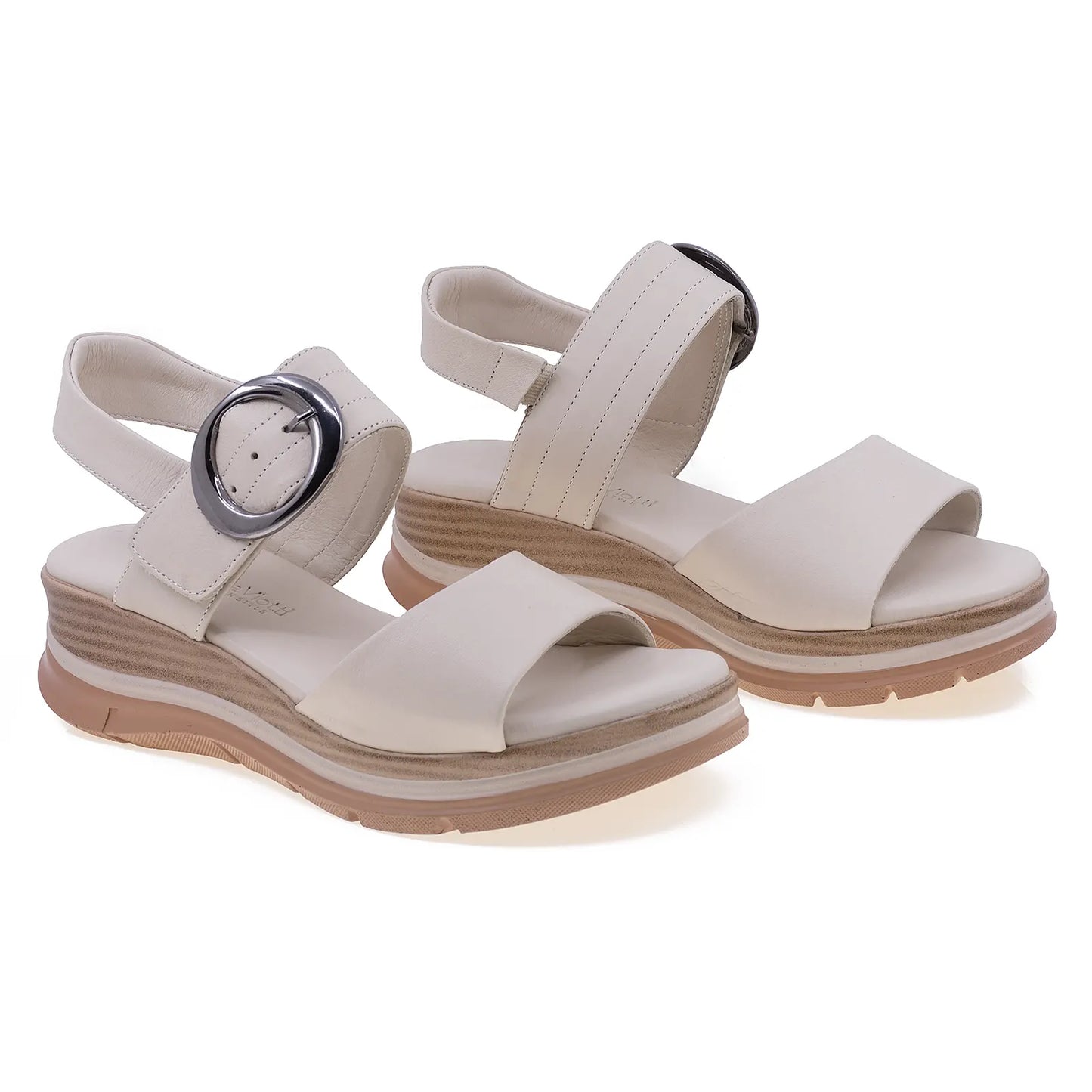 Sandale dama casual Anna Viotti piele naturala D45-2563 bej