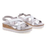 Sandale dama casual Anna Viotti piele naturala D45-2572 gri