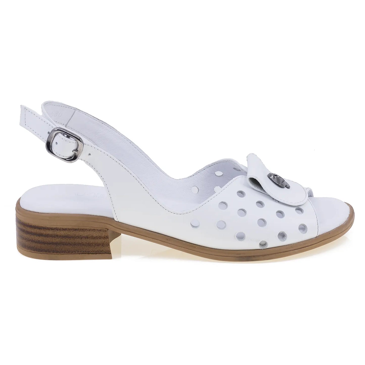 Sandale dama casual Anna Viotti piele naturala D50-1671 alb