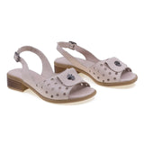 Sandale dama casual Anna Viotti piele naturala D50-1671 pudra
