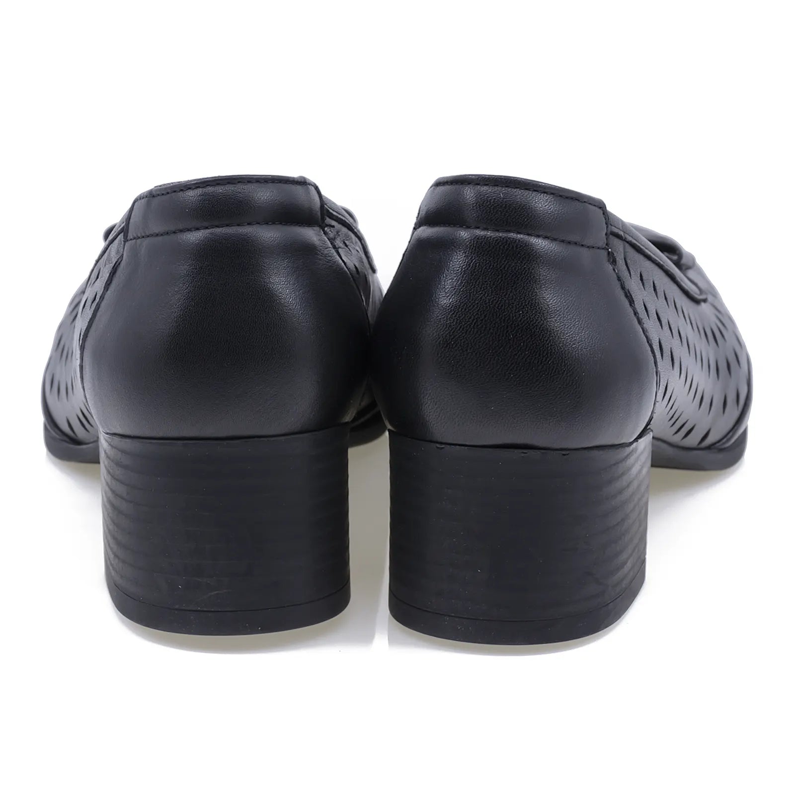 Pantofi damă Anna Viotti D50-5654 – vedere spate, finisaj neted din piele naturală neagră