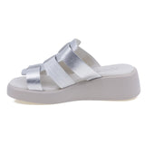 Papuci dama casual Anna Viotti piele naturala D54-1602-213 argintiu-2