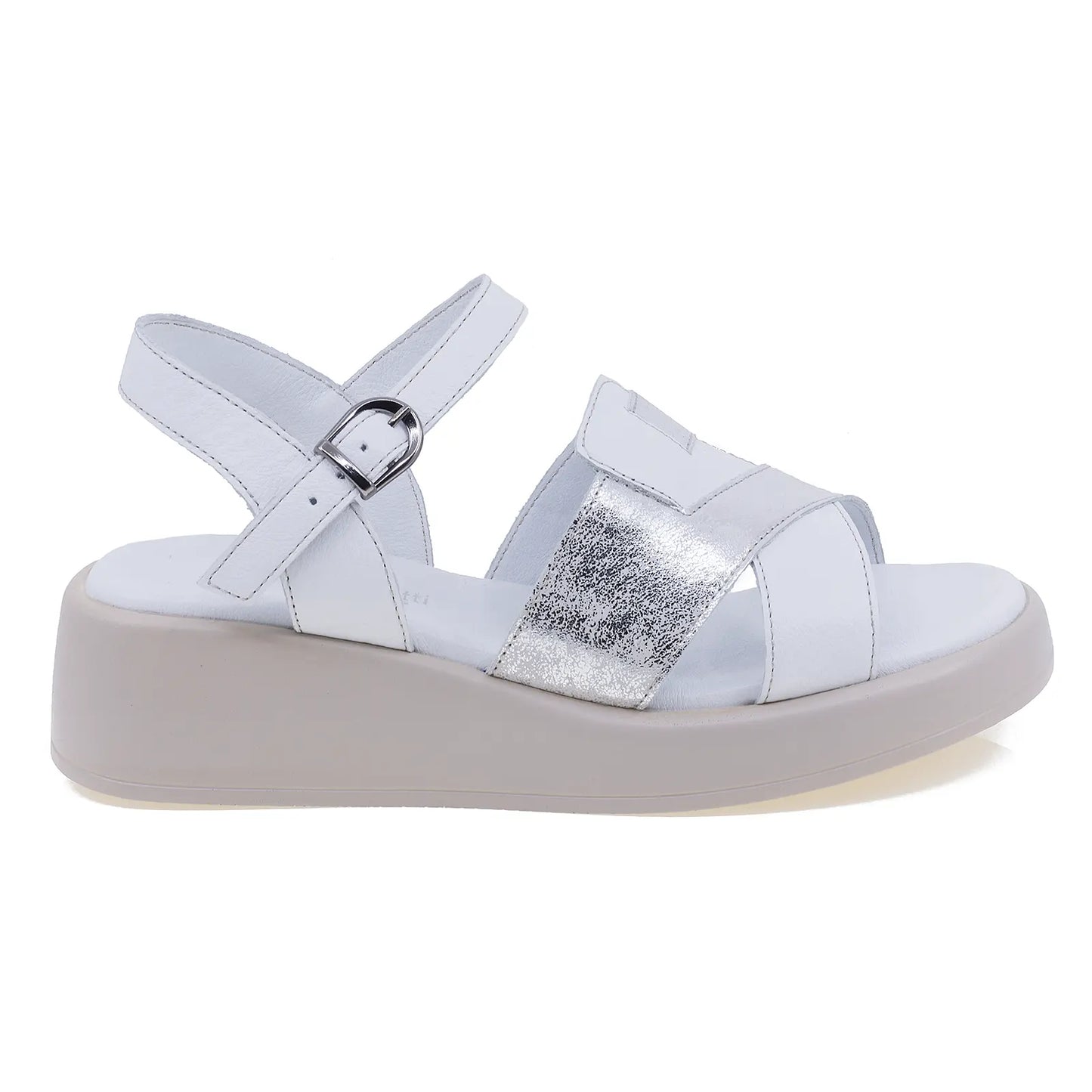 Sandale dama casual Anna Viotti piele naturala D54-1603-213 alb