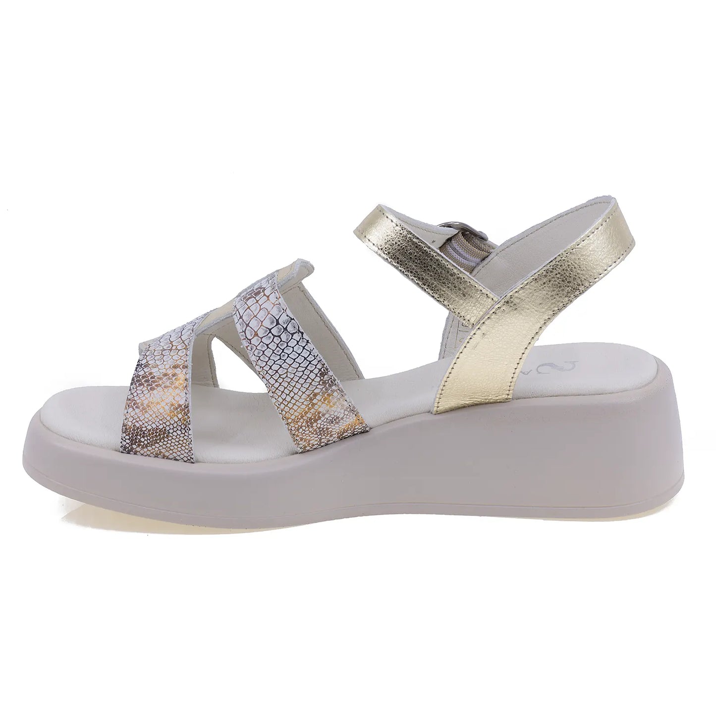 Sandale dama casual Anna Viotti piele naturala D54-1603-213 auriu