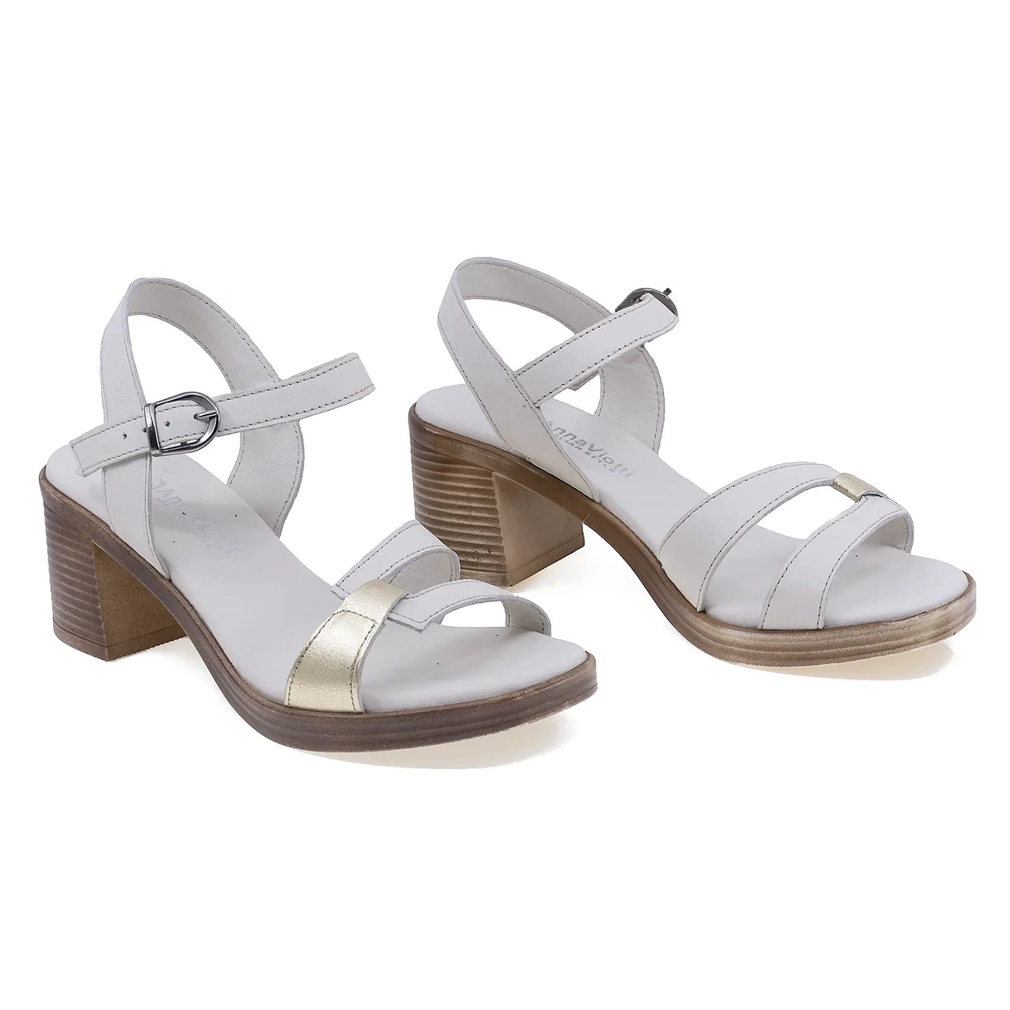 Sandale dama casual Anna Viotti piele naturala D54-1650-78 bej