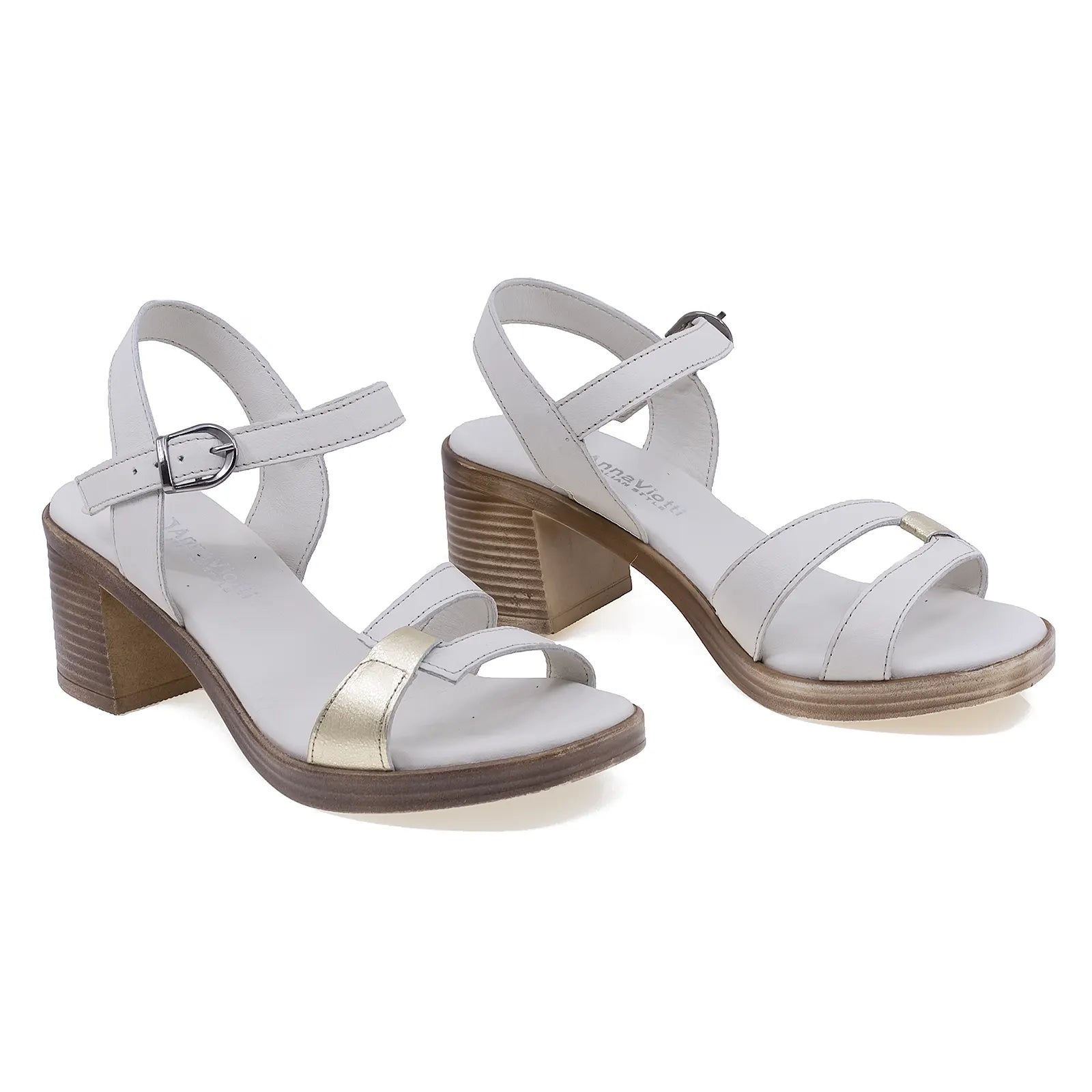 Sandale dama casual Anna Viotti piele naturala D54-1650-78 bej