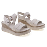 Sandale dama casual Anna Viotti piele naturala D56-1123 bej
