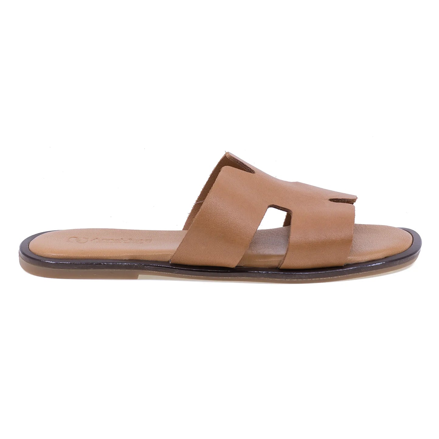 Papuci dama casual Anna Viotti piele naturala D58-2317 coniac