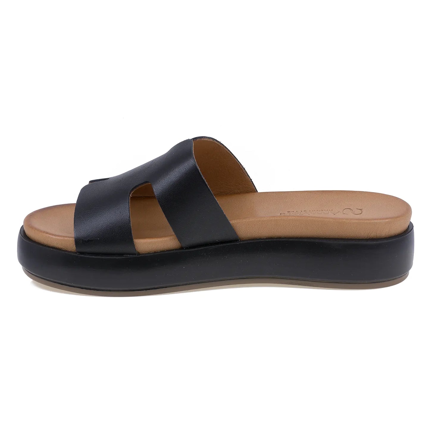 Papuci dama casual Anna Viotti piele naturala D58-2713 negru-2