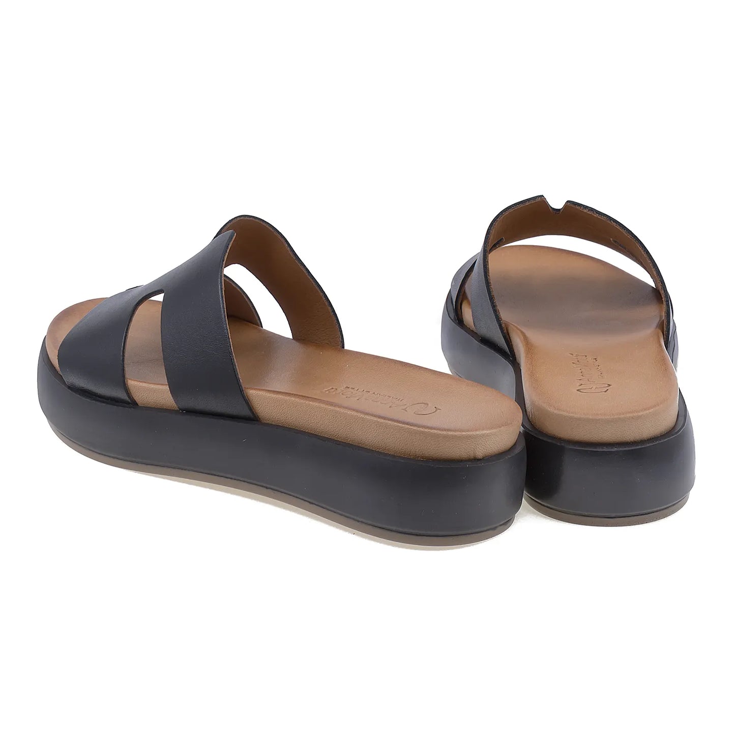 Papuci dama casual Anna Viotti piele naturala D58-2713 negru-5