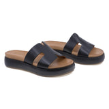 Papuci dama casual Anna Viotti piele naturala D58-2713 negru-1