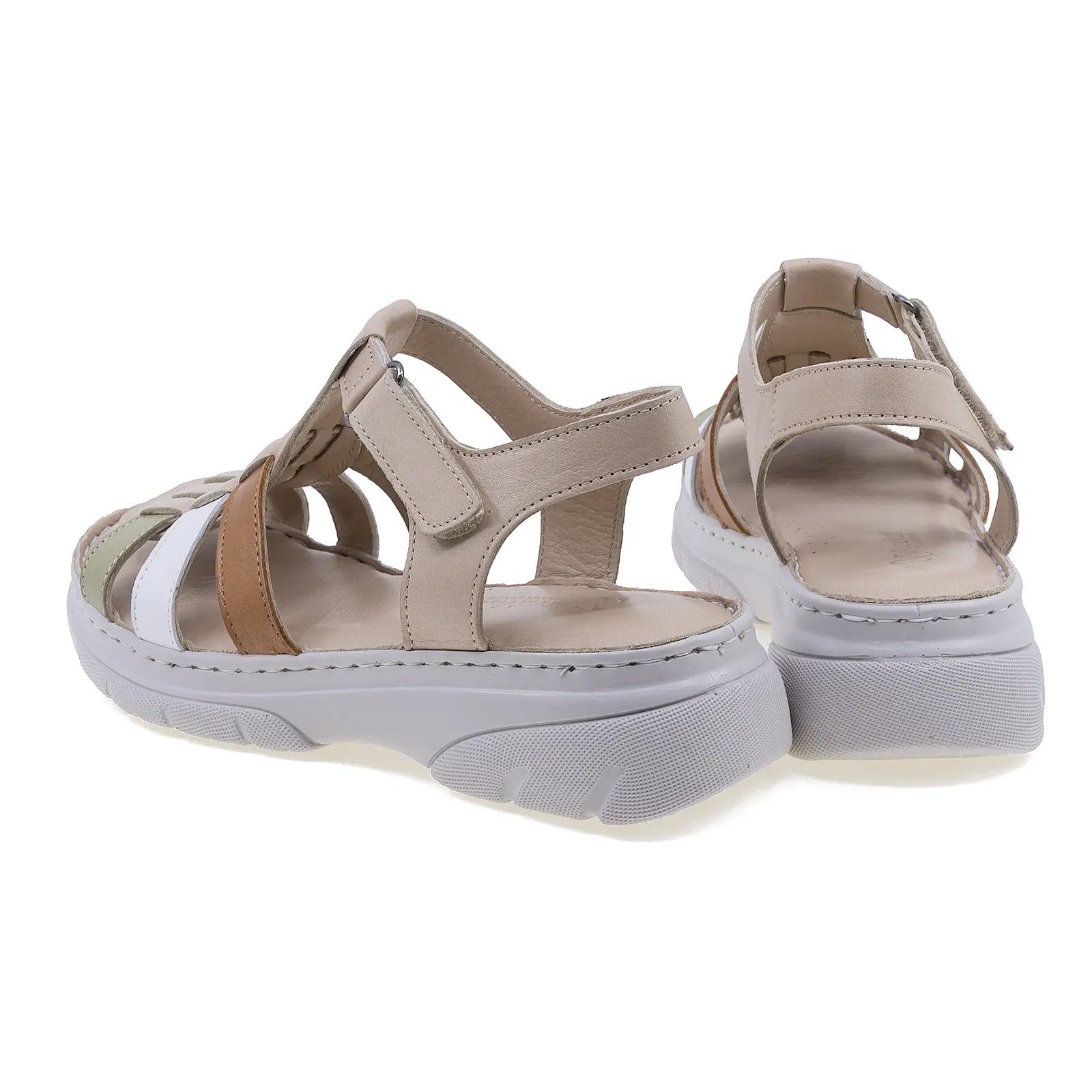 Sandale dama casual Anna Viotti piele naturala D60-336BEJ bej