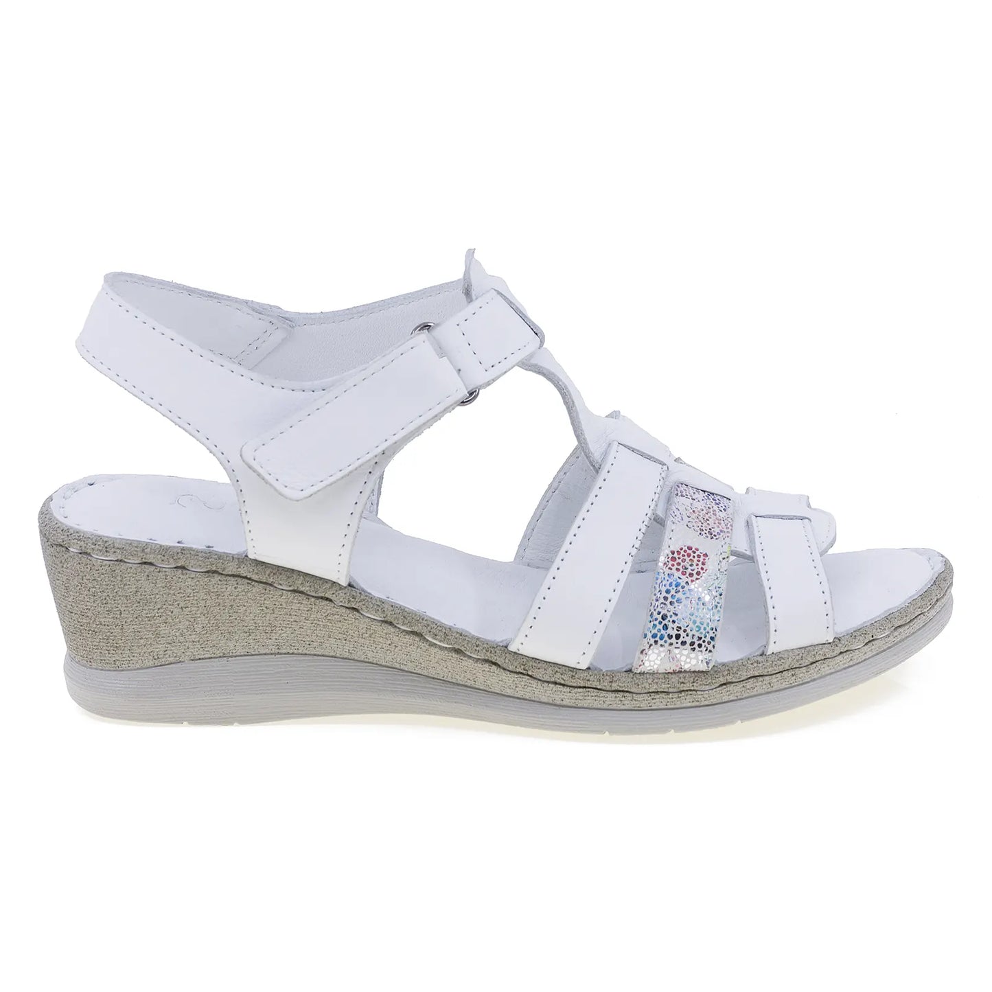 Sandale dama casual Anna Viotti piele naturala D60-344 alb