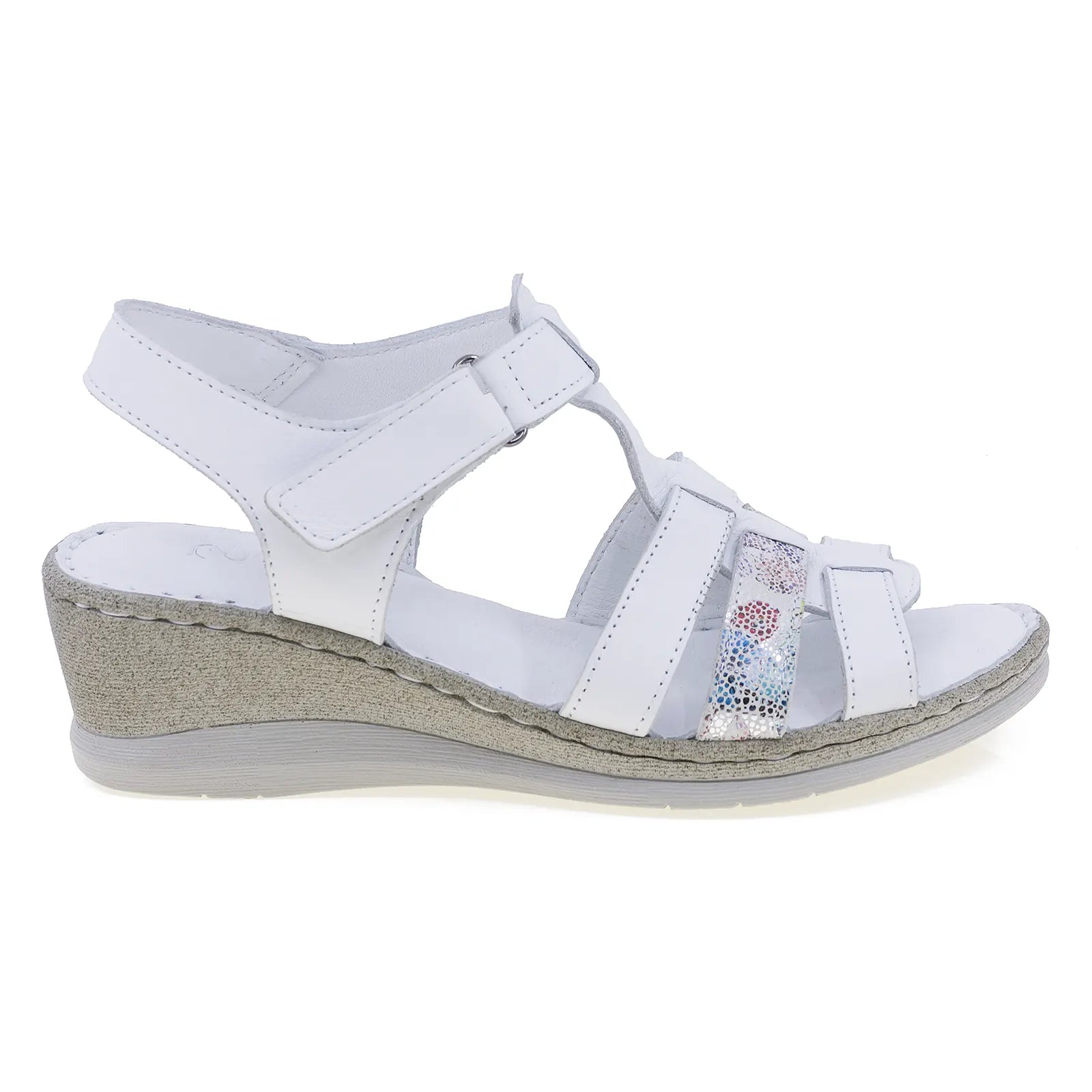 Sandale dama casual Anna Viotti piele naturala D60-344 alb