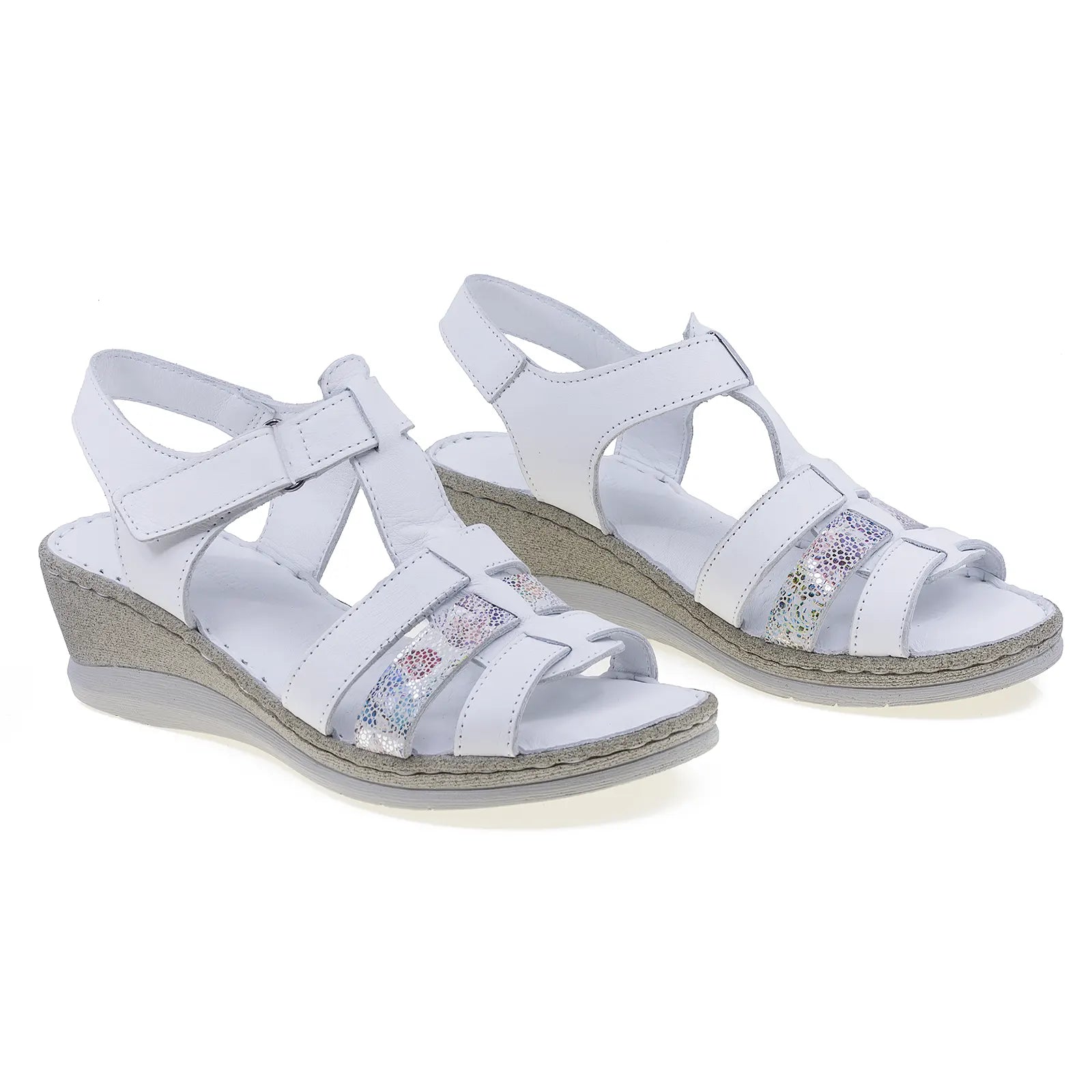 Sandale dama casual Anna Viotti piele naturala D60-344 alb