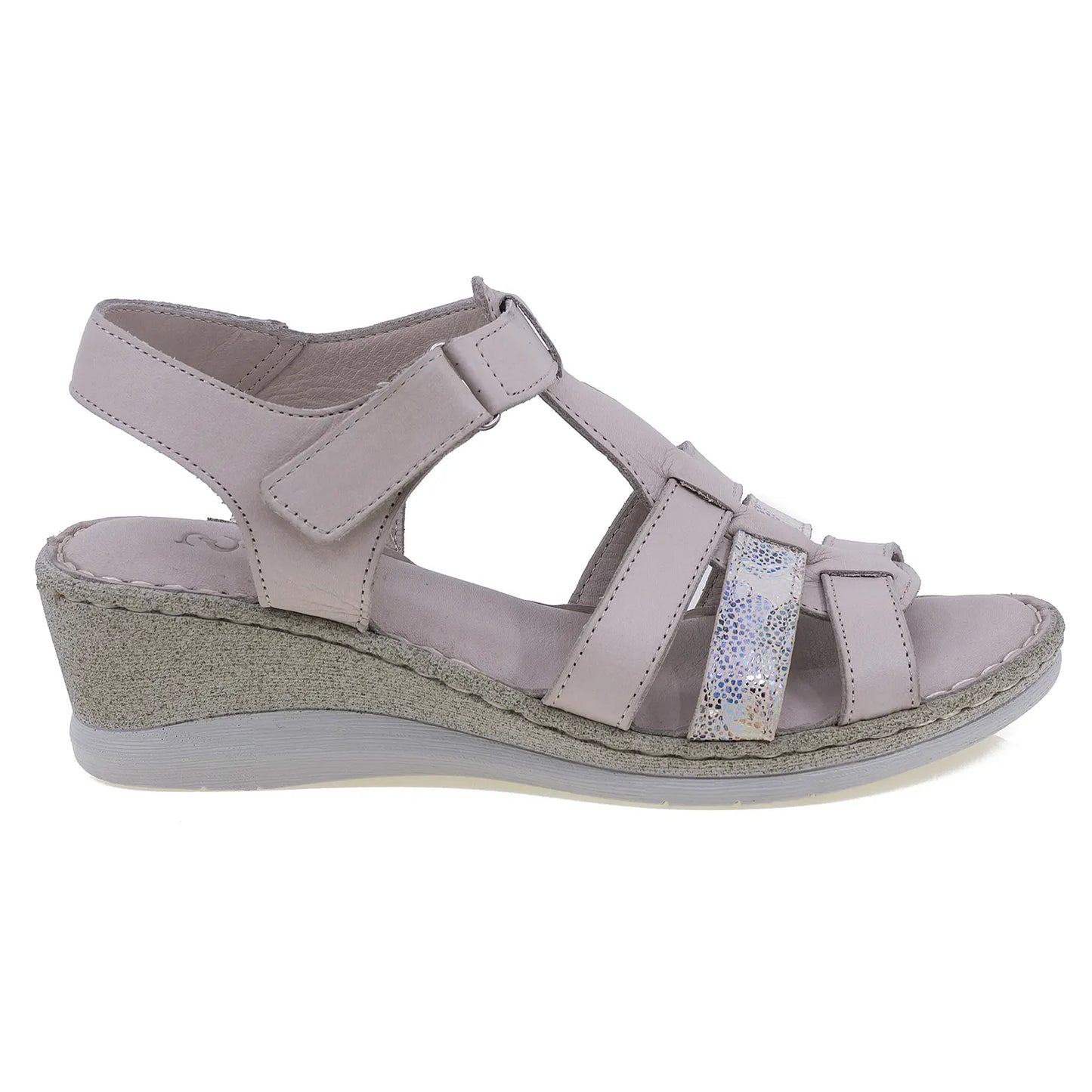 Sandale dama casual Anna Viotti piele naturala D60-344 gri