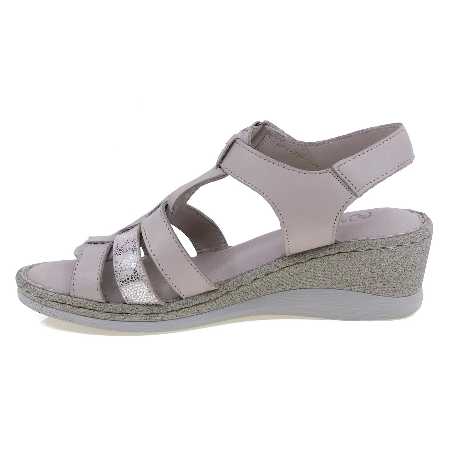 Sandale dama casual Anna Viotti piele naturala D60-344 gri