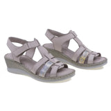 Sandale dama casual Anna Viotti piele naturala D60-344 gri