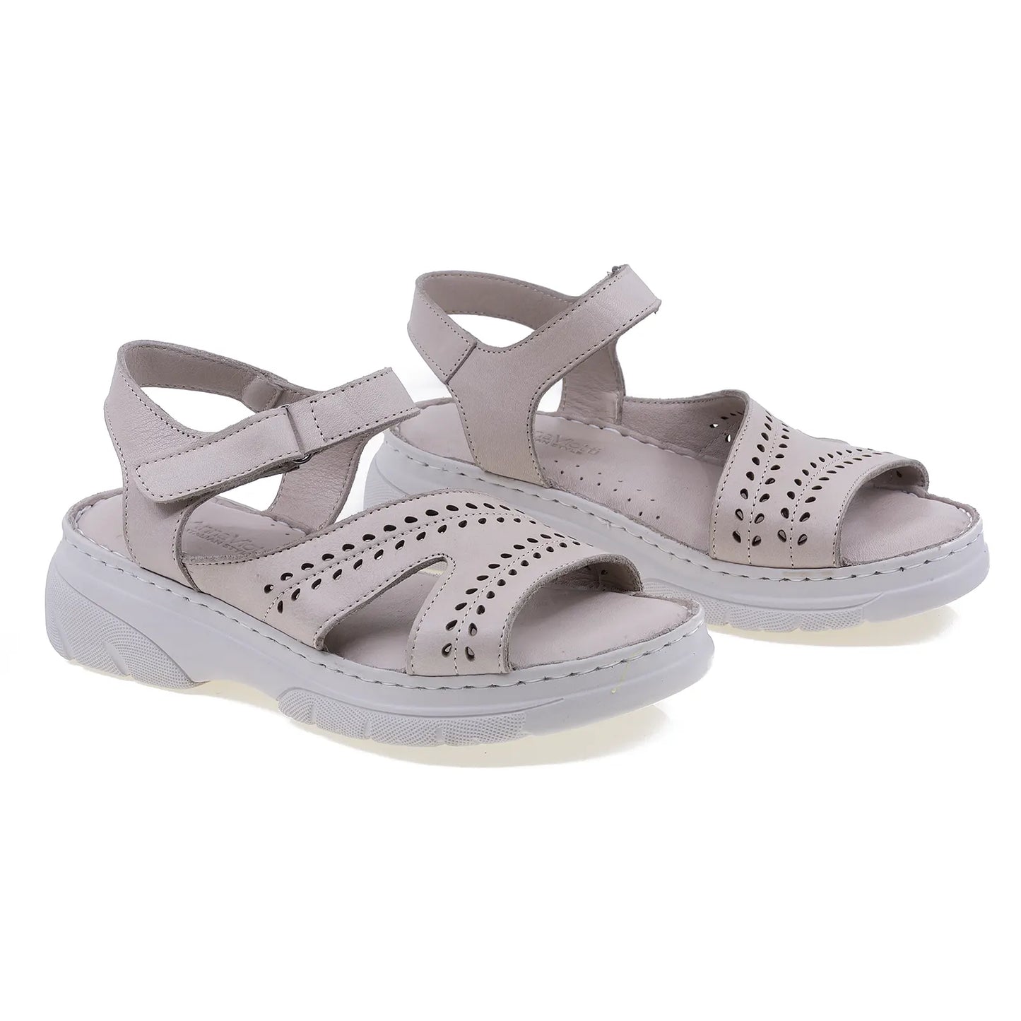Sandale dama casual Anna Viotti piele naturala D60-376 gri
