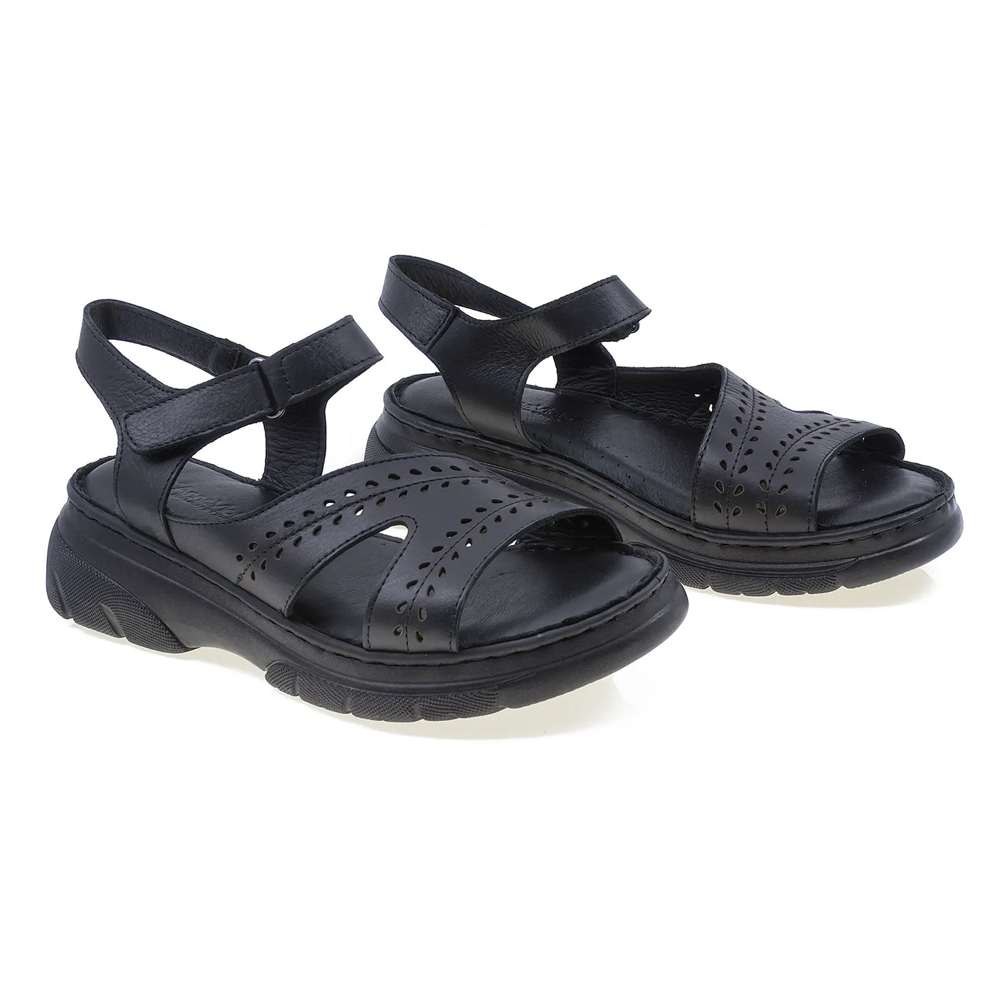 Sandale dama casual Anna Viotti piele naturala D60-376 negru