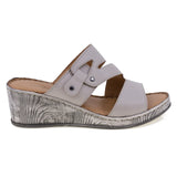 Papuci dama casual Anna Viotti piele naturala D72-609 gri