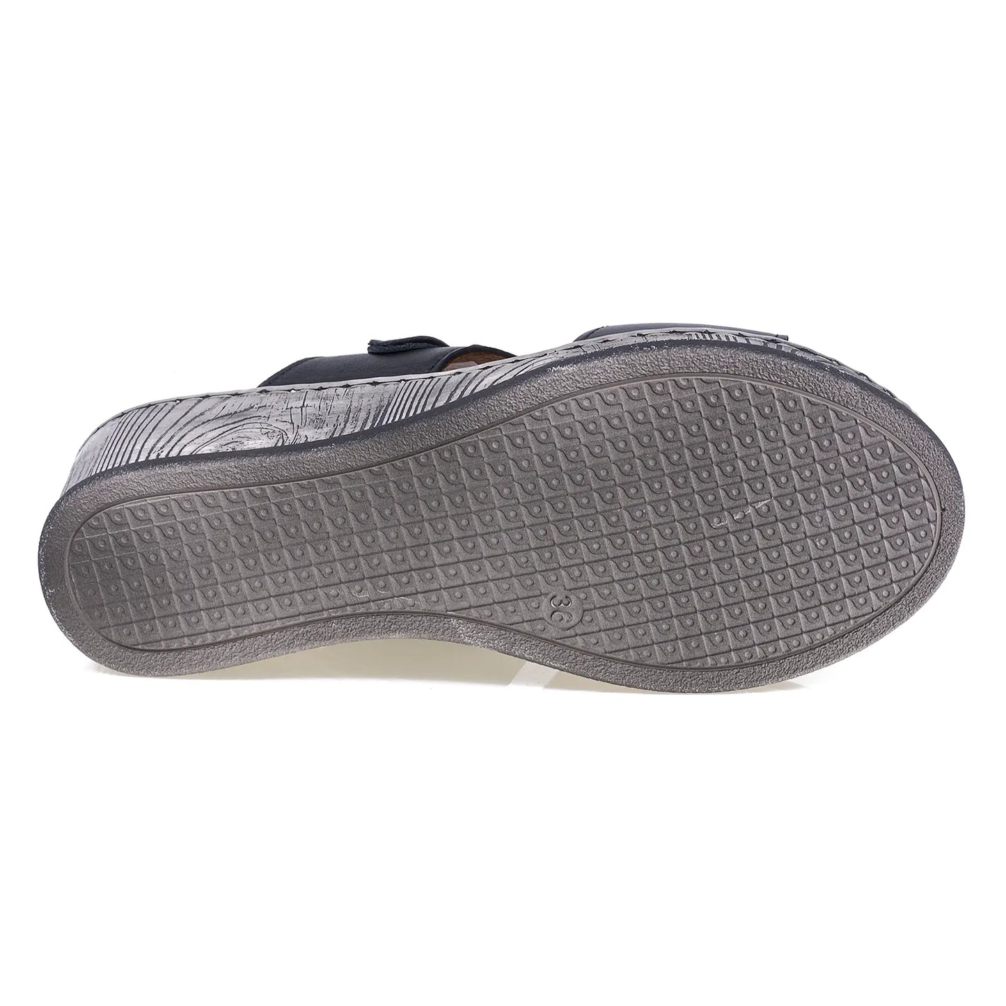 Papuci dama casual Anna Viotti piele naturala D72-609 negru-5