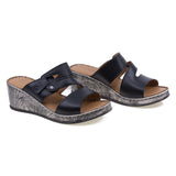 Papuci dama casual Anna Viotti piele naturala D72-609 negru-1