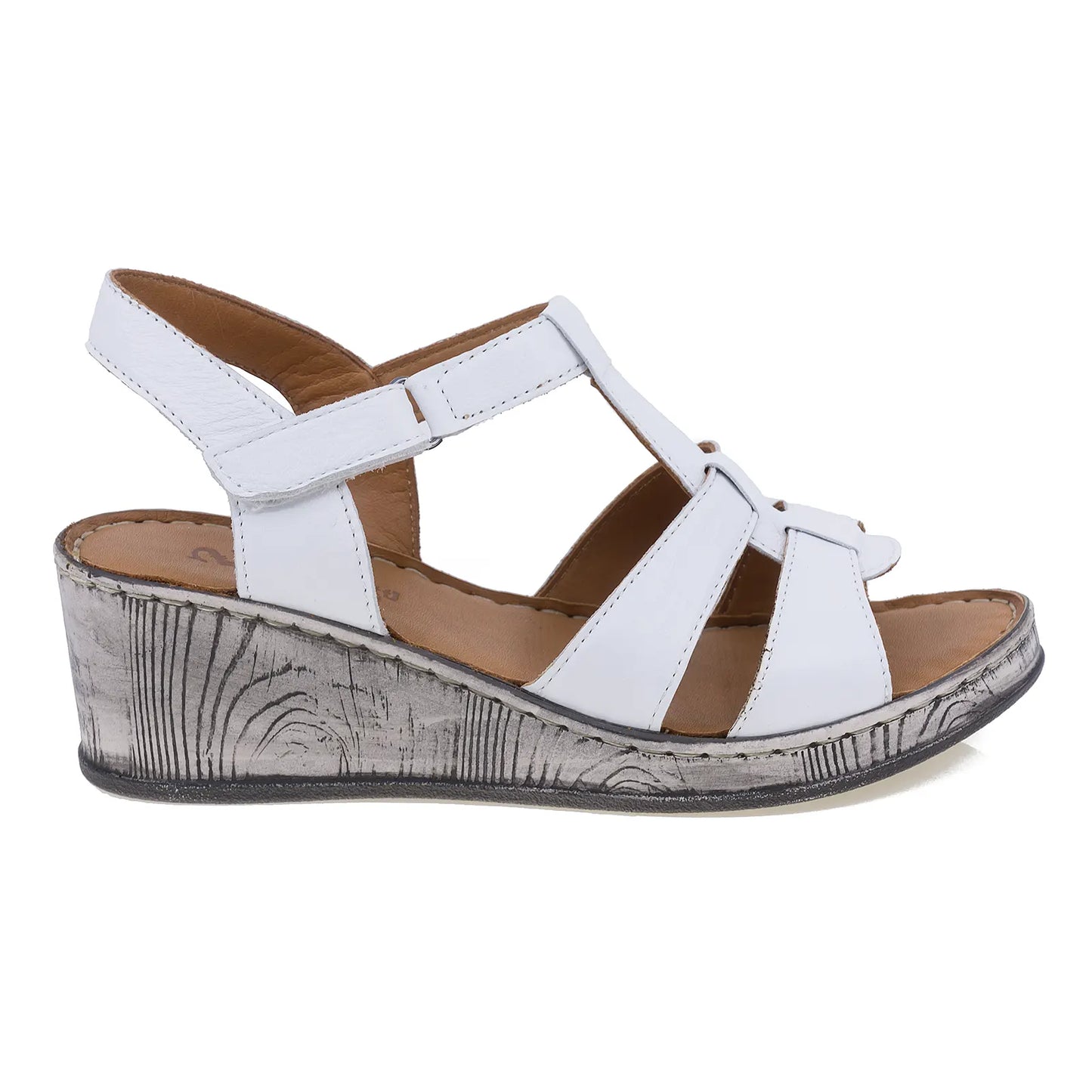 Sandale dama casual Anna Viotti piele naturala D72-611 alb