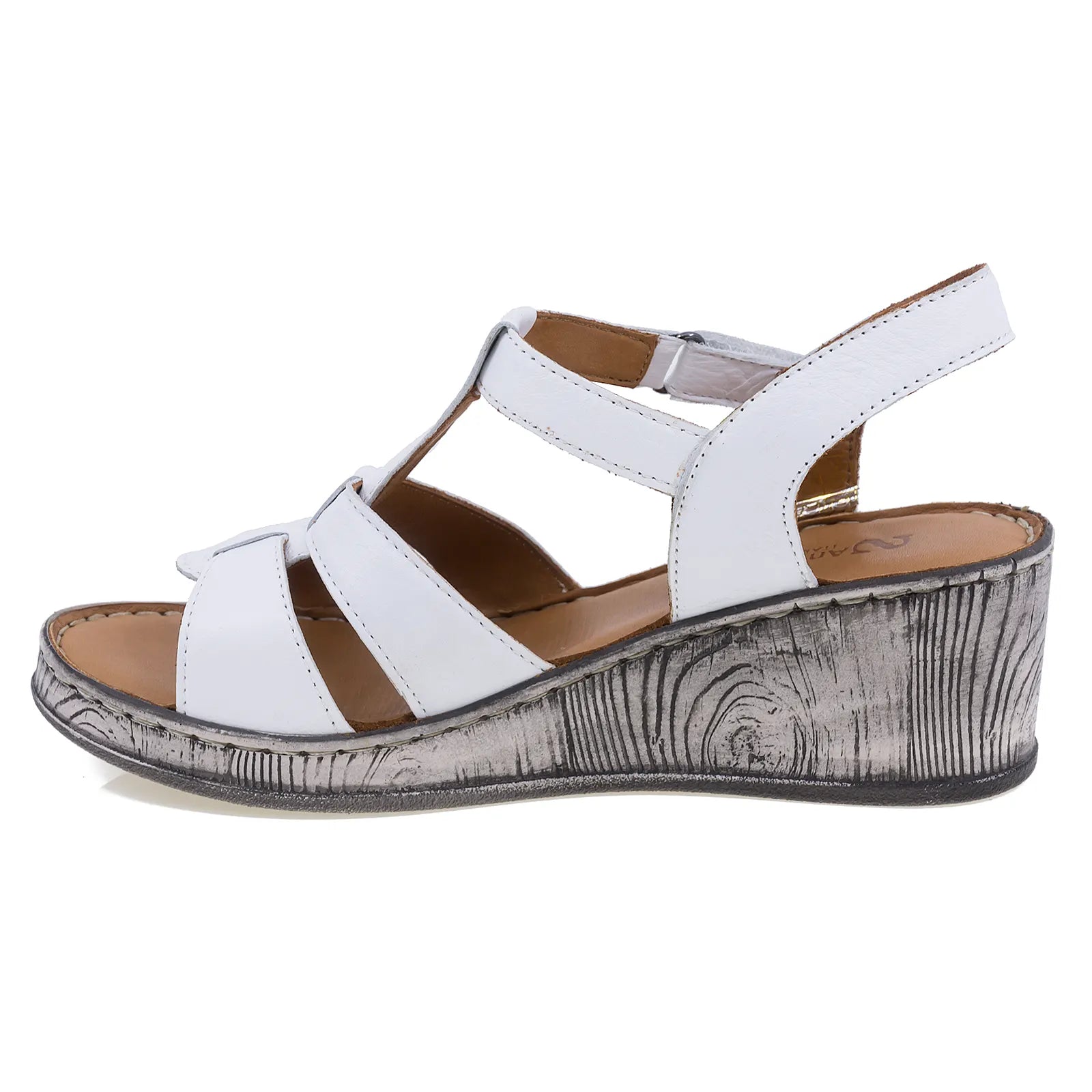 Sandale dama casual Anna Viotti piele naturala D72-611 alb