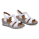 Sandale dama casual Anna Viotti piele naturala D72-611 alb