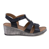 Sandale Anna Viotti D72-611 negru – piele naturală, vedere laterală dreapta, curea ajustabilă