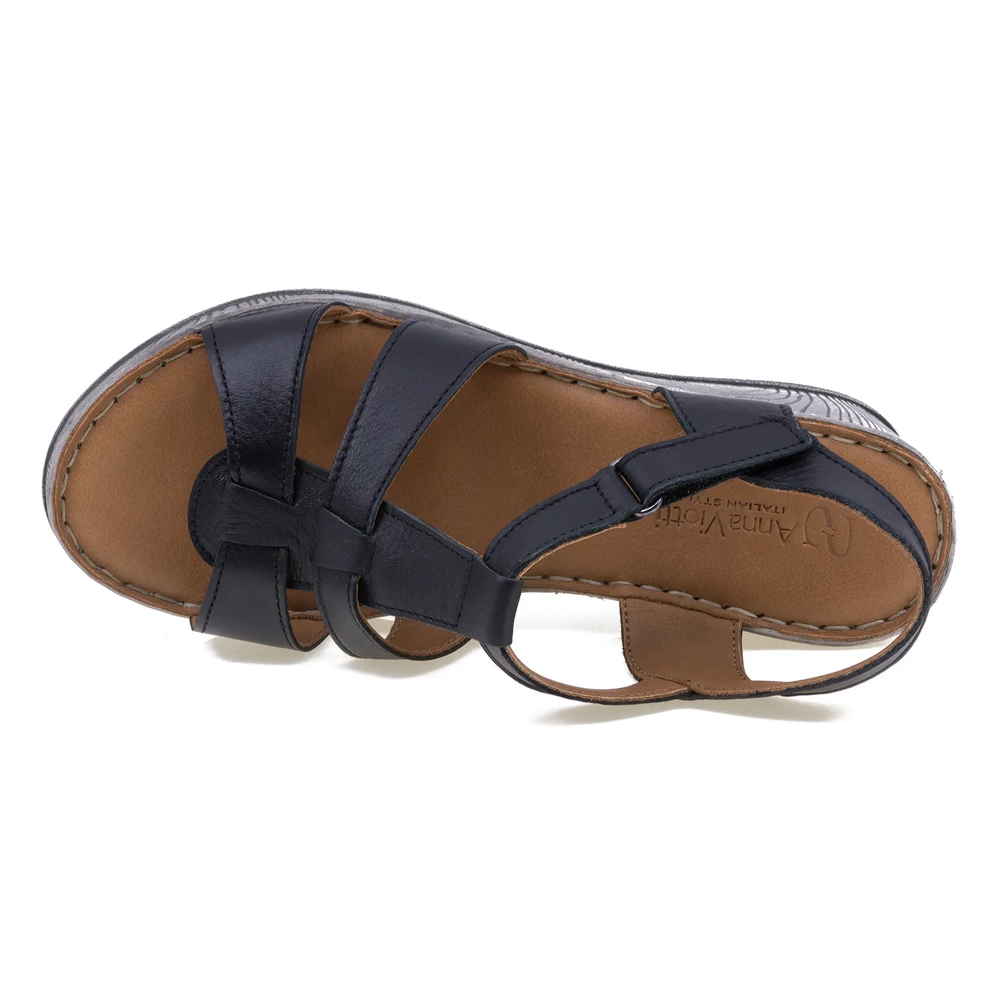 Sandale Anna Viotti D72-611 – vedere de sus, interior căptușit și talpă confortabilă