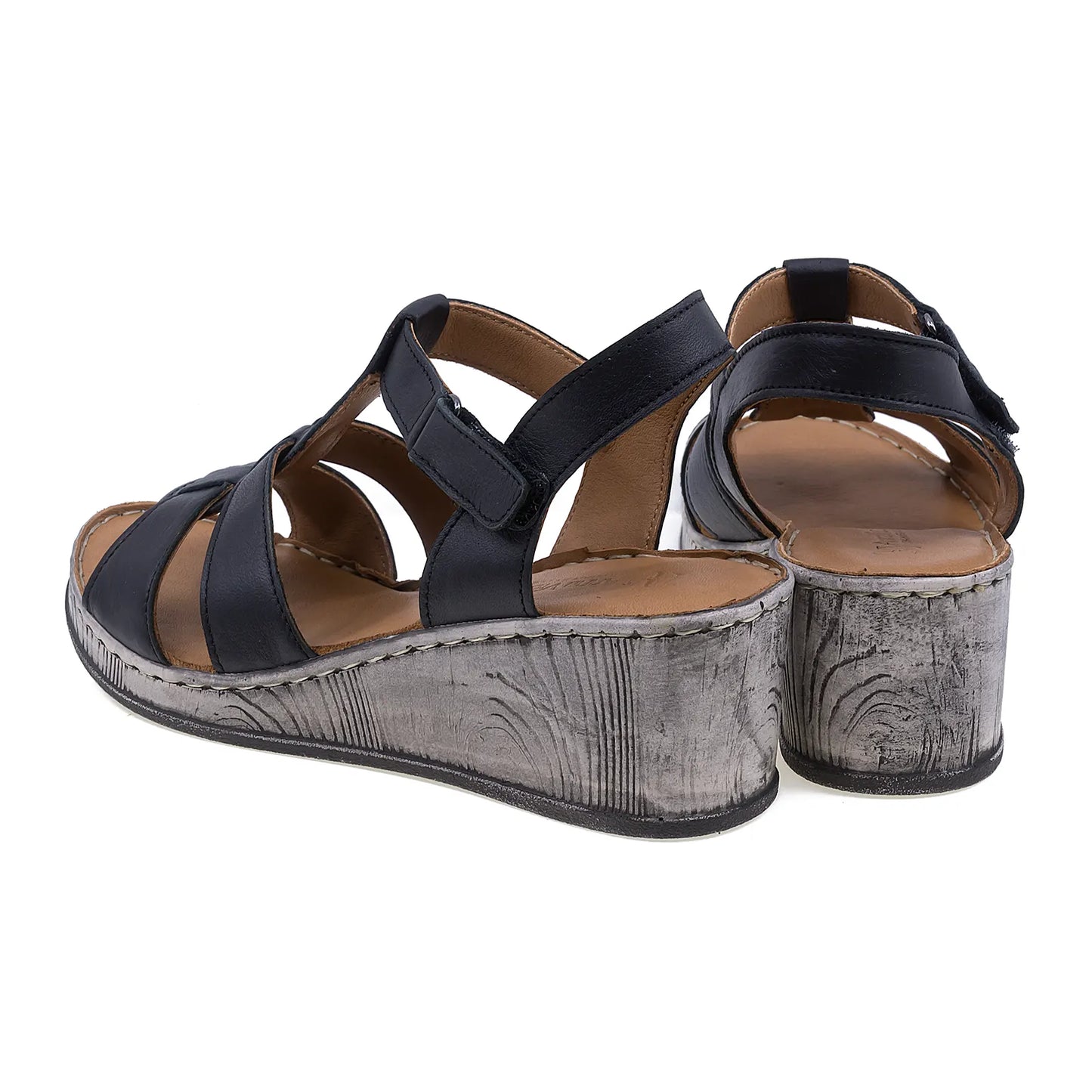 Sandale damă casual D72-611 Anna Viotti – vedere din spate, detaliu curea și toc jos