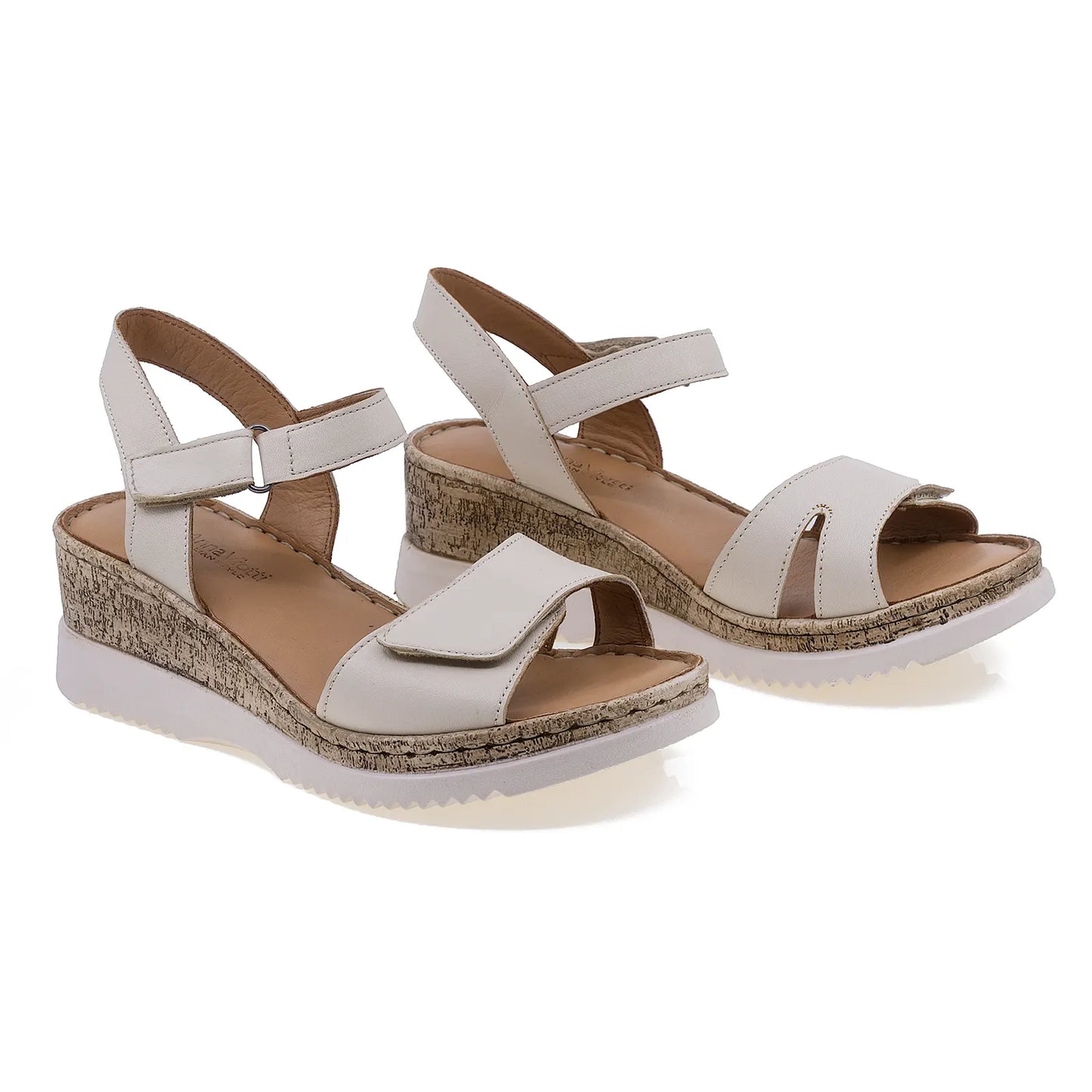 Sandale dama casual Anna Viotti piele naturala D72-701 bej