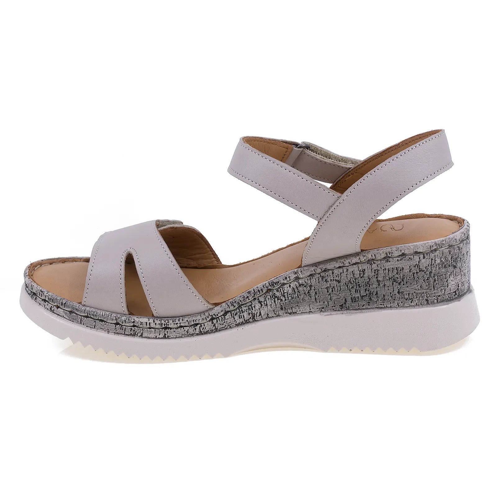 Sandale dama casual Anna Viotti piele naturala D72-701 gri