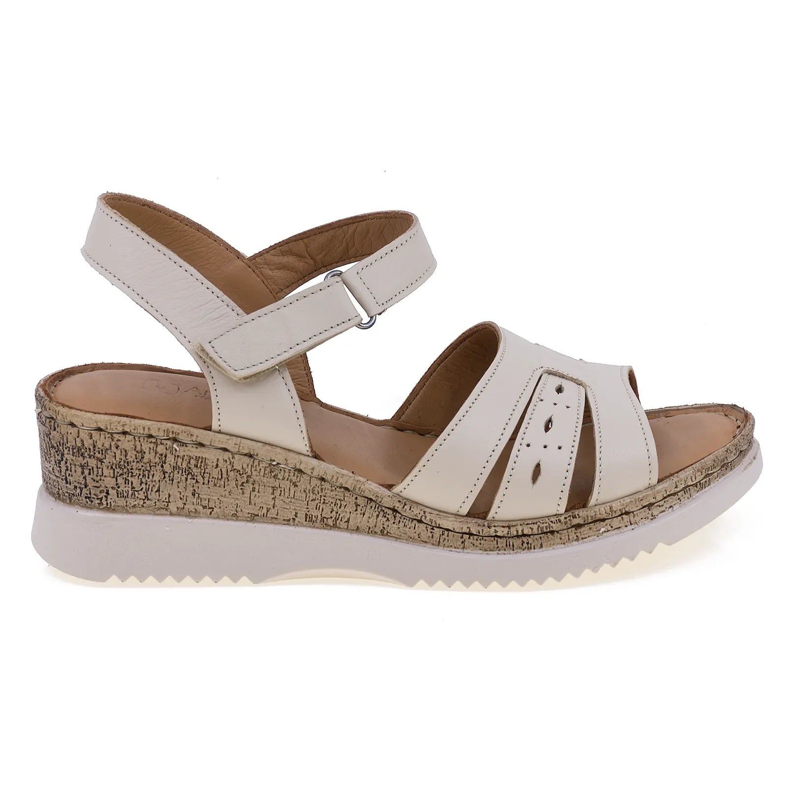 Sandale dama casual Anna Viotti piele naturala D72-702 bej