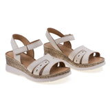 Sandale dama casual Anna Viotti piele naturala D72-702 bej