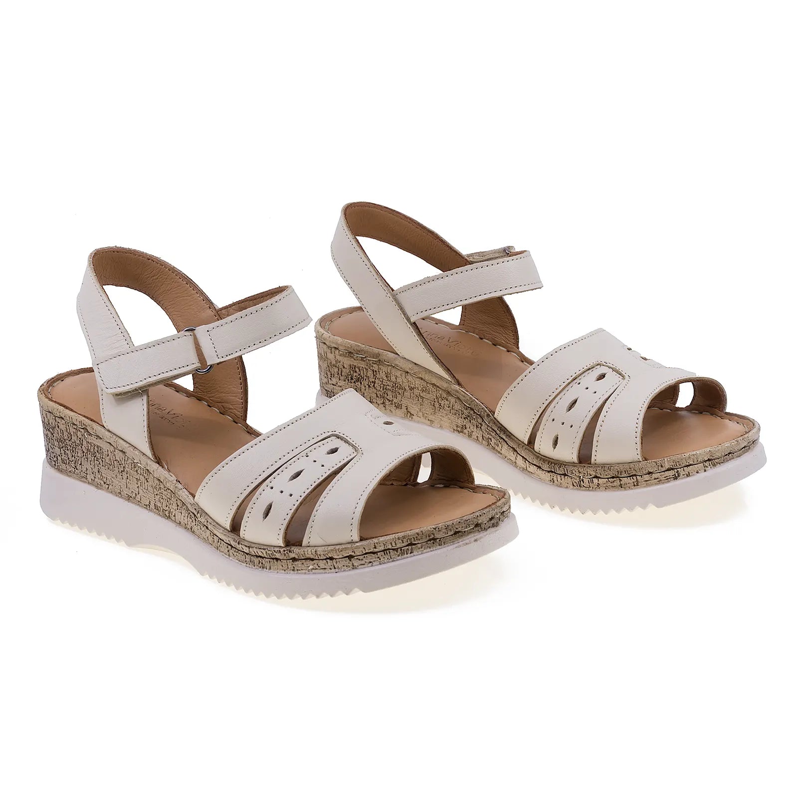 Sandale dama casual Anna Viotti piele naturala D72-702 bej