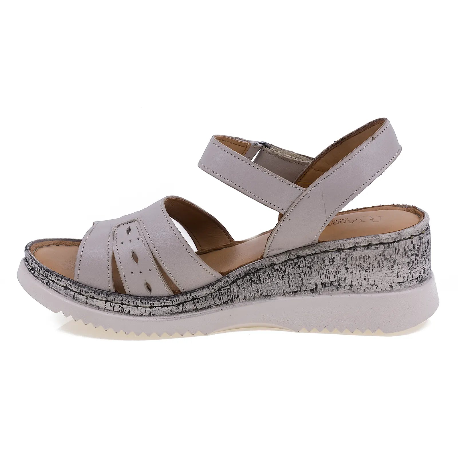 Sandale dama casual Anna Viotti piele naturala D72-702 gri