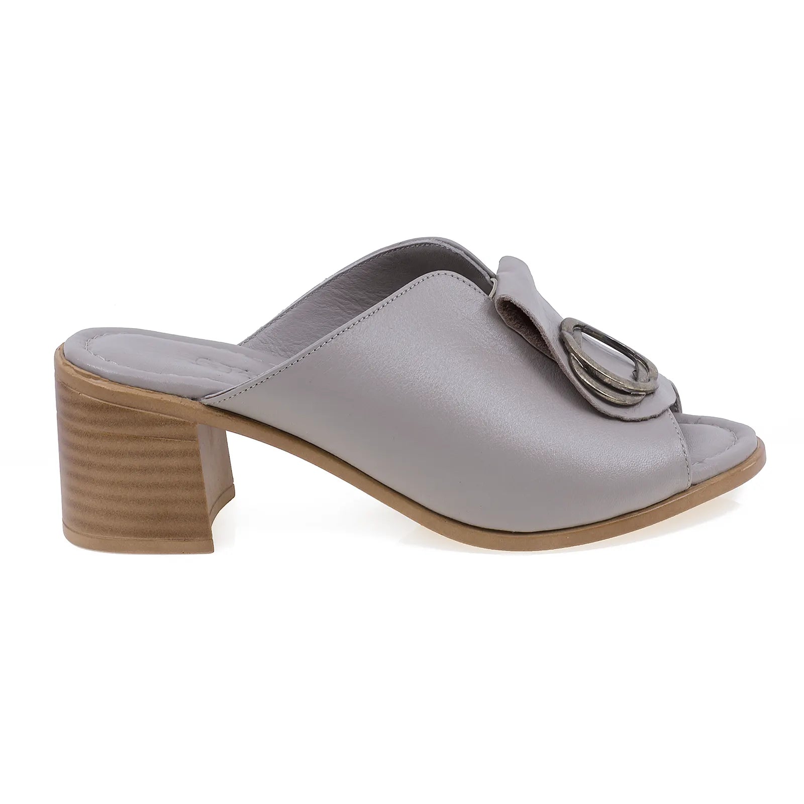 Papuci dama casual Anna Viotti piele naturala D73-903 gri