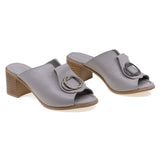 Papuci dama casual Anna Viotti piele naturala D73-903 gri