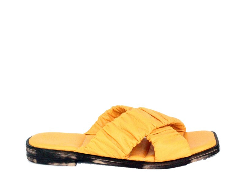 Saboti dama ANNA VIOTTI Galben din piele naturala D7